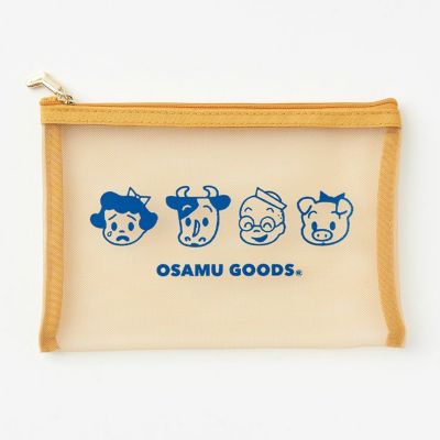 OSAMU GOODS オサムグッズ 靴下屋 コラボ メッシュポーチ ベージュ