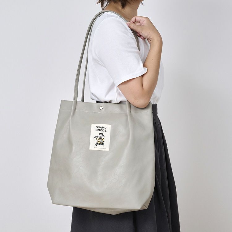 OSAMU GOODS】合皮ハンドルタックトート（OG15/グレー）6098【航空便